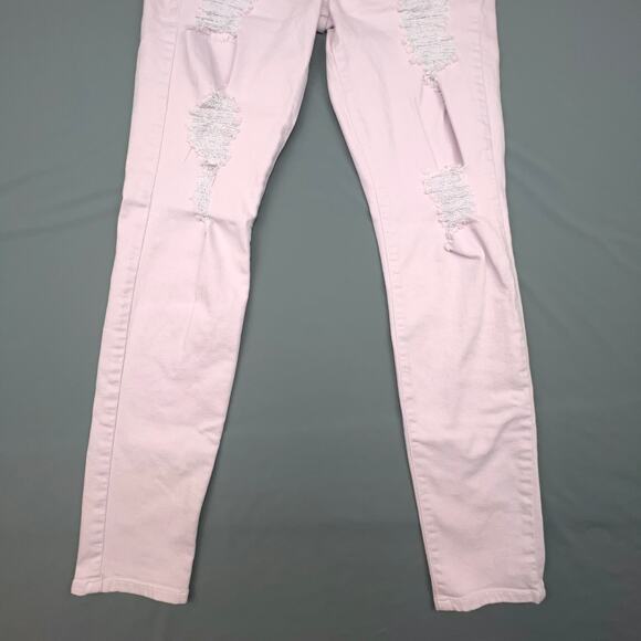 Guess Pale Pink Skinny Jeans | Sz 3/4 | Mid Rise Distressed | 30x10x29 - Picture 6 of 9
